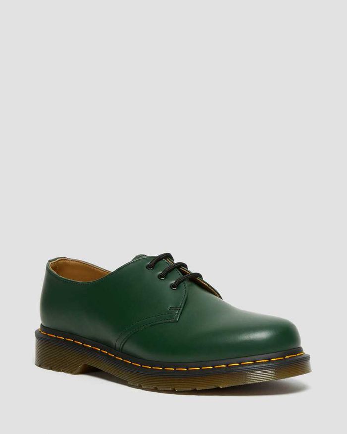 Dr Martens Womens 1461 Smooth Leather Oxfords Green - 09351XKGM